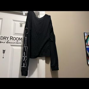 Black crop long sleeve tshirt by Pink